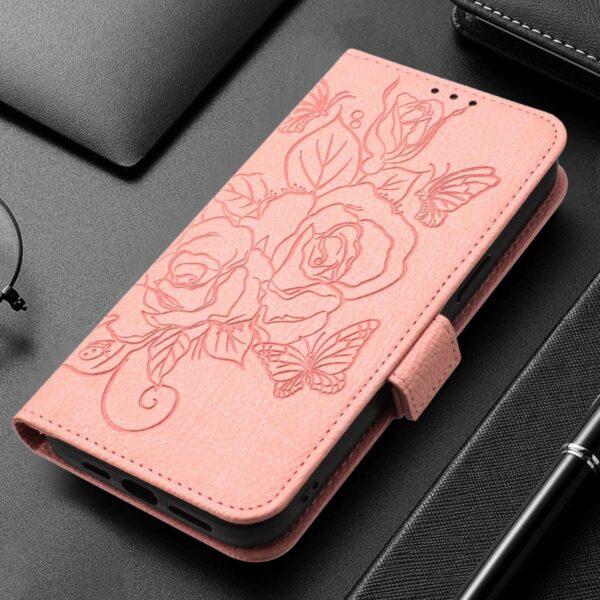Xiaomi Redmi Note 15 Pro 5G Embossed Rose RFID Anti-theft Leather Pink-Θήκη Βιβλίο