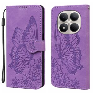 Xiaomi Redmi Note 15 Pro+ Retro Skin Feel Butterflies Embossing Horizontal Flip Leather Purple-Θήκη Βιβλίο