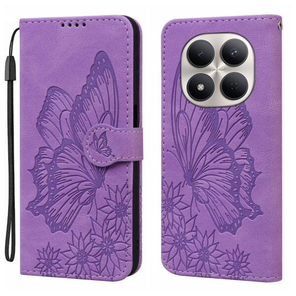 Xiaomi Redmi Note 15 Pro+ Retro Skin Feel Butterflies Embossing Horizontal Flip Leather Purple-Θήκη Βιβλίο