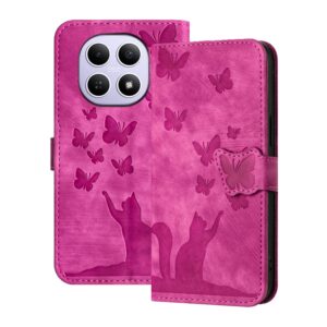 Xiaomi Redmi Note 15 4G / 5G Butterfly Cat Embossing Flip Leather Pink-Θήκη Βιβλίο