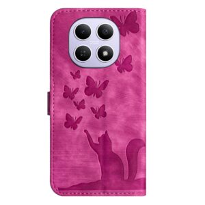 Xiaomi Redmi Note 15 4G / 5G Butterfly Cat Embossing Flip Leather Pink-Θήκη Βιβλίο