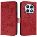Xiaomi Redmi Note 15 4G / 5G Embossed Rose RFID Anti-theft Leather Red-Θήκη Βιβλίο