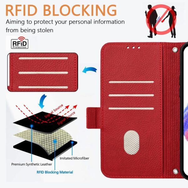 Xiaomi Redmi Note 15 4G / 5G Embossed Rose RFID Anti-theft Leather Red-Θήκη Βιβλίο