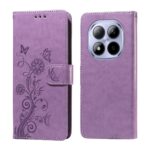 Xiaomi Redmi Note 15 Pro 4G Embossed Butterfly Flowers Leather Purple-Θήκη Βιβλίο