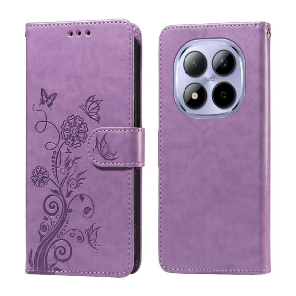 Xiaomi Redmi Note 15 Pro 4G Embossed Butterfly Flowers Leather Purple-Θήκη Βιβλίο