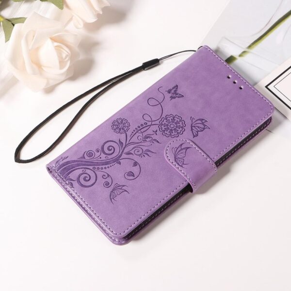 Xiaomi Redmi Note 15 Pro 4G Embossed Butterfly Flowers Leather Purple-Θήκη Βιβλίο