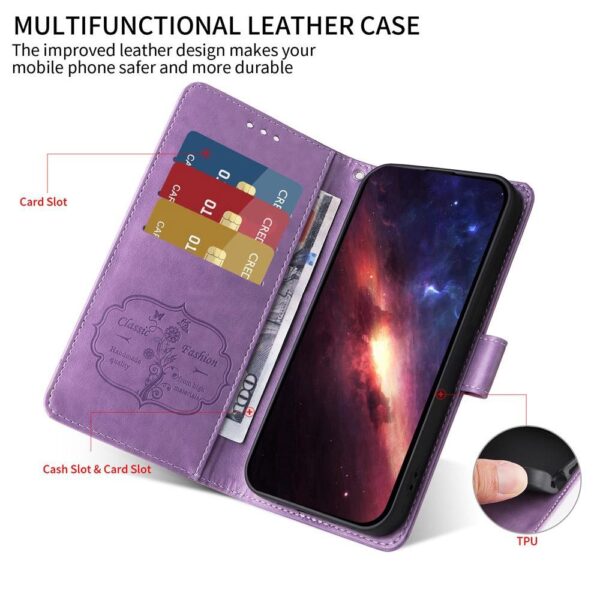 Xiaomi Redmi Note 15 Pro 4G Embossed Butterfly Flowers Leather Purple-Θήκη Βιβλίο