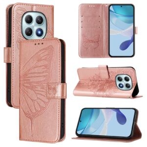Xiaomi Redmi Note 15 4G / 5G Embossed Butterfly Leather Rose Gold-Θήκη Βιβλίο