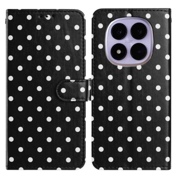 Xiaomi Redmi Note 15 4G / 5G Small Dots Pattern Vegan Black-Θήκη Βιβλίο
