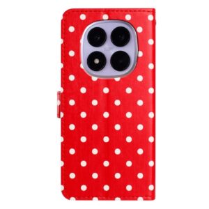 Xiaomi Redmi Note 15 4G / 5G Small Dots Pattern Vegan Leather Red-Θήκη Βιβλίο