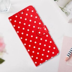 Xiaomi Redmi Note 15 4G / 5G Small Dots Pattern Vegan Leather Red-Θήκη Βιβλίο