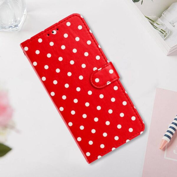 Xiaomi Redmi Note 15 4G / 5G Small Dots Pattern Vegan Leather Red-Θήκη Βιβλίο