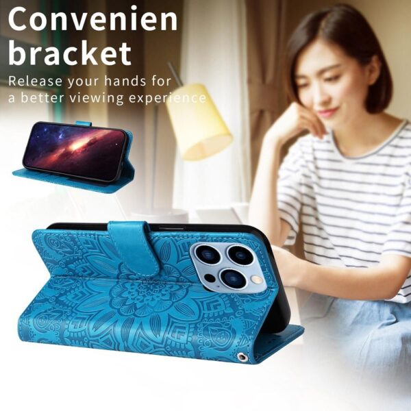 Xiaomi Redmi Note 15 Pro 4G Embossed Sunflower Leather Blue-Θήκη Βιβλίο