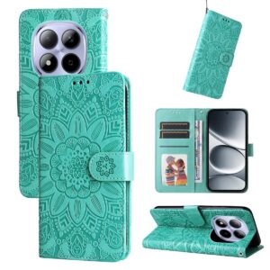 Xiaomi Redmi Note 15 Pro 4G Embossed Sunflower Leather Green-Θήκη Βιβλίο