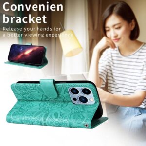 Xiaomi Redmi Note 15 Pro 4G Embossed Sunflower Leather Green-Θήκη Βιβλίο