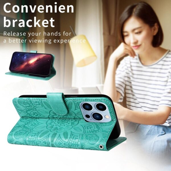 Xiaomi Redmi Note 15 Pro 4G Embossed Sunflower Leather Green-Θήκη Βιβλίο