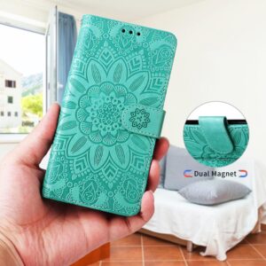 Xiaomi Redmi Note 15 Pro 4G Embossed Sunflower Leather Green-Θήκη Βιβλίο