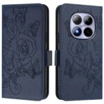Xiaomi Redmi Note 15 Pro 5G Embossed Rose RFID Anti-theft Leather Dark Blue-Θήκη Βιβλίο