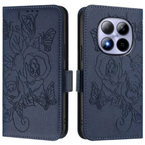Xiaomi Redmi Note 15 Pro 5G Embossed Rose RFID Anti-theft Leather Dark Blue-Θήκη Βιβλίο