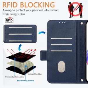 Xiaomi Redmi Note 15 Pro 5G Embossed Rose RFID Anti-theft Leather Dark Blue-Θήκη Βιβλίο