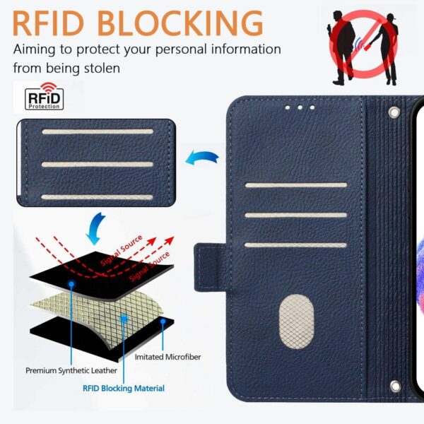 Xiaomi Redmi Note 15 Pro 5G Embossed Rose RFID Anti-theft Leather Dark Blue-Θήκη Βιβλίο