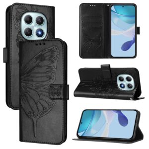 Xiaomi Redmi Note 15 4G / 5G Embossed Butterfly Leather Black-Θήκη Βιβλίο