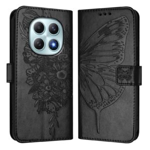 Xiaomi Redmi Note 15 4G / 5G Embossed Butterfly Leather Black-Θήκη Βιβλίο
