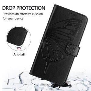 Xiaomi Redmi Note 15 4G / 5G Embossed Butterfly Leather Black-Θήκη Βιβλίο