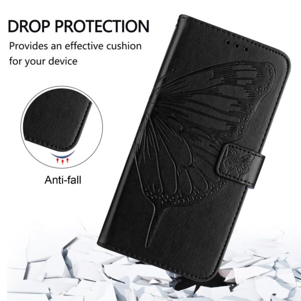 Xiaomi Redmi Note 15 4G / 5G Embossed Butterfly Leather Black-Θήκη Βιβλίο