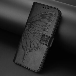 Xiaomi Redmi Note 15 4G / 5G Embossed Butterfly Leather Black-Θήκη Βιβλίο