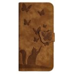 Xiaomi Redmi Note 15 4G / 5G Butterfly Cat Embossing Flip Leather Brown-Θήκη Βιβλίο