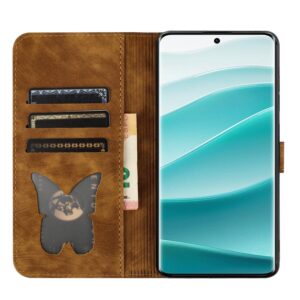 Xiaomi Redmi Note 15 4G / 5G Butterfly Cat Embossing Flip Leather Brown-Θήκη Βιβλίο