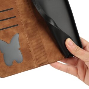 Xiaomi Redmi Note 15 4G / 5G Butterfly Cat Embossing Flip Leather Brown-Θήκη Βιβλίο