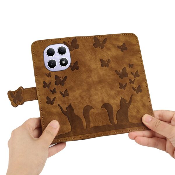 Xiaomi Redmi Note 15 4G / 5G Butterfly Cat Embossing Flip Leather Brown-Θήκη Βιβλίο