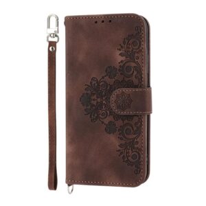 Xiaomi Redmi Note 15 Pro 4G Skin Feel Flowers Embossed Wallet Leather Brown-Θήκη Βιβλίο
