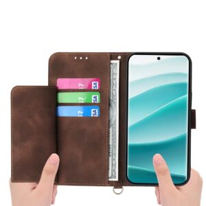 Xiaomi Redmi Note 15 Pro 4G Skin Feel Flowers Embossed Wallet Leather Brown-Θήκη Βιβλίο