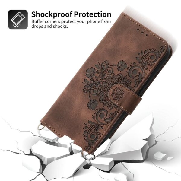 Xiaomi Redmi Note 15 Pro 4G Skin Feel Flowers Embossed Wallet Leather Brown-Θήκη Βιβλίο
