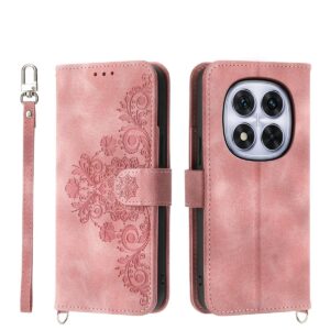 Xiaomi Redmi Note 15 Pro 4G Skin Feel Flowers Embossed Wallet Leather Pink-Θήκη Βιβλίο
