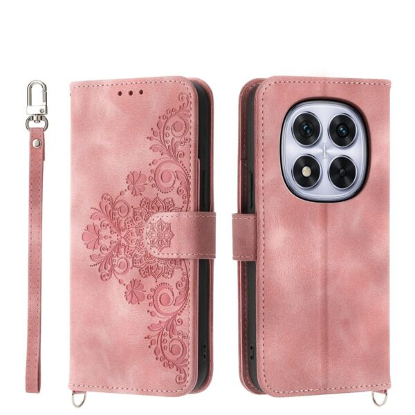 Xiaomi Redmi Note 15 Pro 4G Skin Feel Flowers Embossed Wallet Leather Pink-Θήκη Βιβλίο