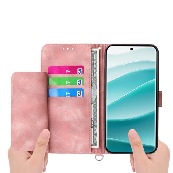 Xiaomi Redmi Note 15 Pro 4G Skin Feel Flowers Embossed Wallet Leather Pink-Θήκη Βιβλίο