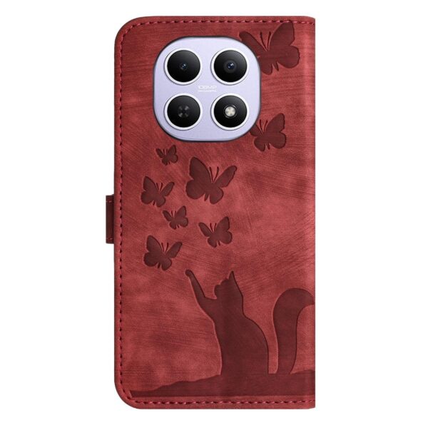 Xiaomi Redmi Note 15 4G / 5G Butterfly Cat Embossing Flip Leather Red-Θήκη Βιβλίο