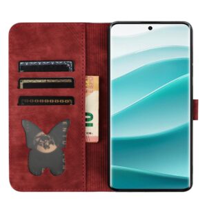Xiaomi Redmi Note 15 4G / 5G Butterfly Cat Embossing Flip Leather Red-Θήκη Βιβλίο