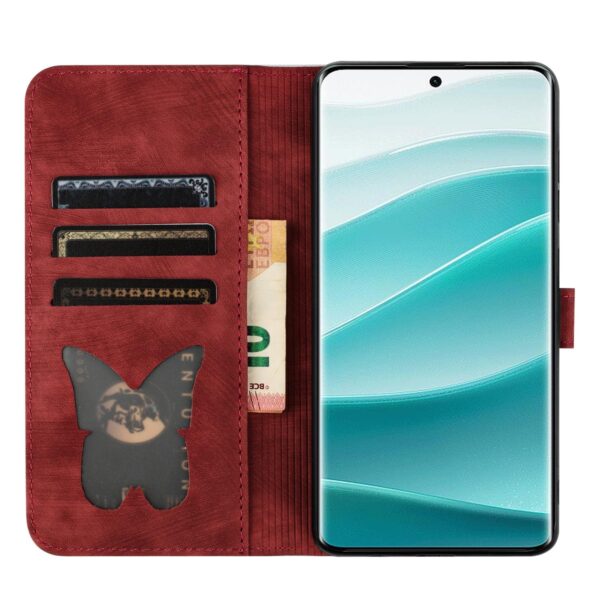 Xiaomi Redmi Note 15 4G / 5G Butterfly Cat Embossing Flip Leather Red-Θήκη Βιβλίο