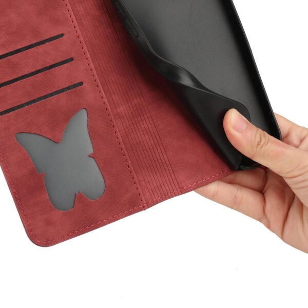 Xiaomi Redmi Note 15 4G / 5G Butterfly Cat Embossing Flip Leather Red-Θήκη Βιβλίο