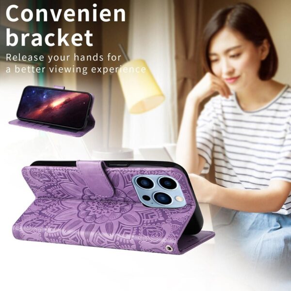 Xiaomi Redmi Note 15 Pro 4G Embossed Sunflower Leather Purple-Θήκη Βιβλίο