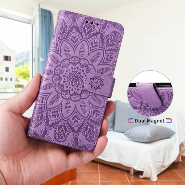 Xiaomi Redmi Note 15 Pro 4G Embossed Sunflower Leather Purple-Θήκη Βιβλίο