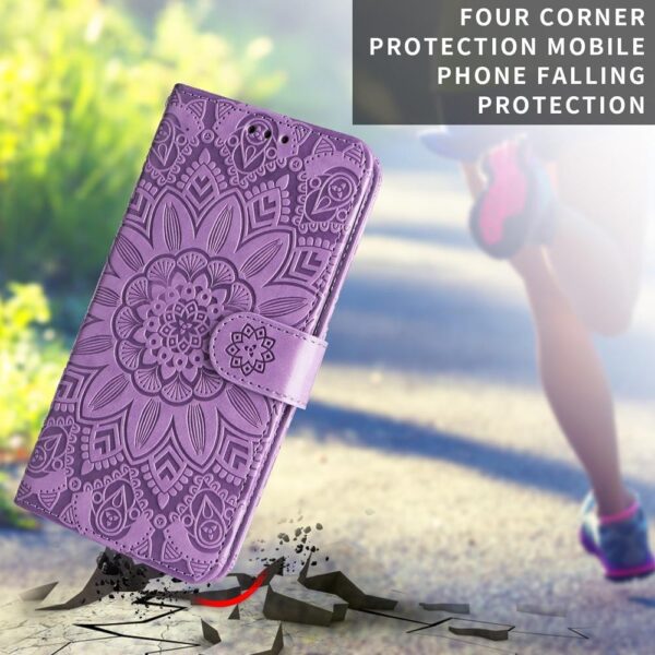Xiaomi Redmi Note 15 Pro 4G Embossed Sunflower Leather Purple-Θήκη Βιβλίο