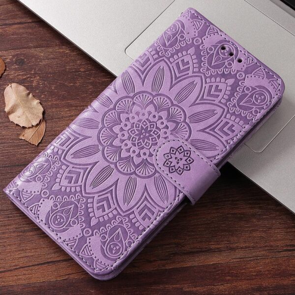 Xiaomi Redmi Note 15 Pro 4G Embossed Sunflower Leather Purple-Θήκη Βιβλίο