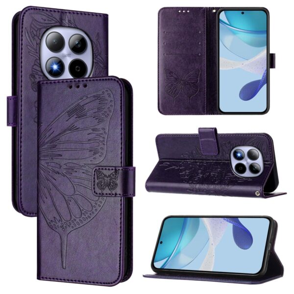 Xiaomi Redmi Note 15 Pro 5G Embossed Butterfly Leather Dark Purple-Θήκη Βιβλίο
