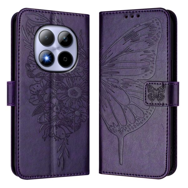 Xiaomi Redmi Note 15 Pro 5G Embossed Butterfly Leather Dark Purple-Θήκη Βιβλίο